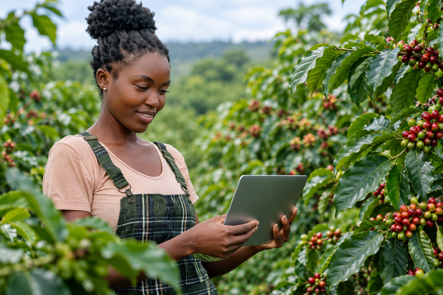 Farmers working with crops
